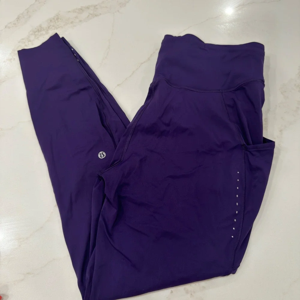 Lululemon Fast and Free High Rise Tight Purple Nulux Running Leggings
